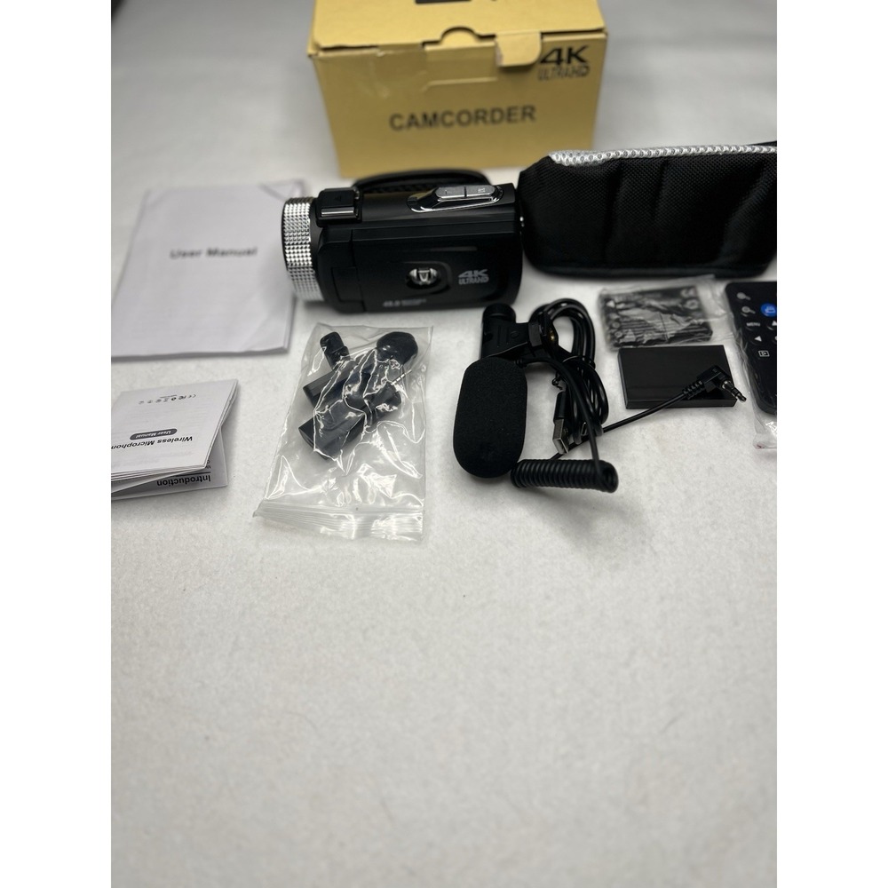 Unbranded 4K Ultra HD 48MP Camcorder Microphone Remote 2 Batteries Case